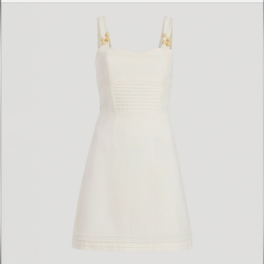 Sam Edelman Linen Blend White Midi Dress – Resort / Summer - Size L - Picture 7 of 9